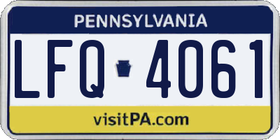 PA license plate LFQ4061