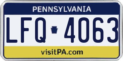 PA license plate LFQ4063