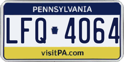 PA license plate LFQ4064