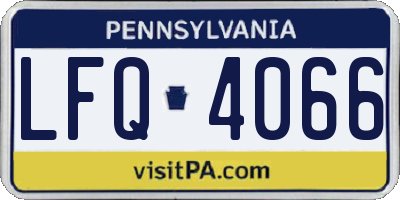 PA license plate LFQ4066