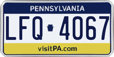 PA license plate LFQ4067