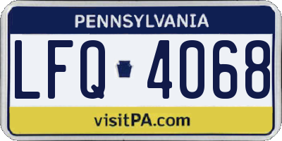 PA license plate LFQ4068