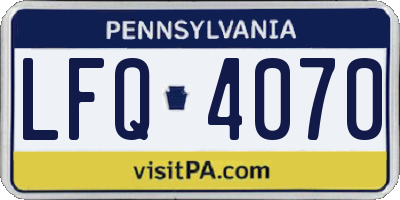 PA license plate LFQ4070