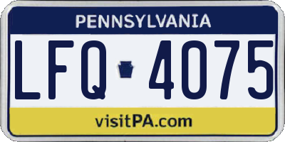 PA license plate LFQ4075
