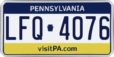 PA license plate LFQ4076
