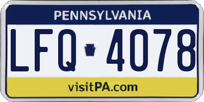 PA license plate LFQ4078