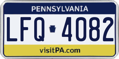 PA license plate LFQ4082