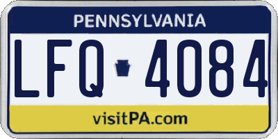 PA license plate LFQ4084