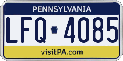 PA license plate LFQ4085
