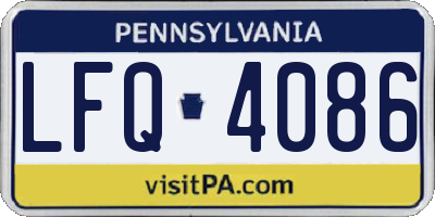 PA license plate LFQ4086