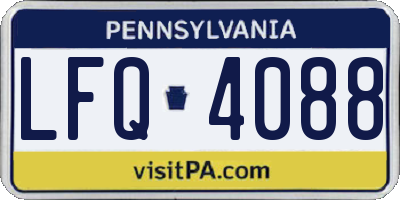 PA license plate LFQ4088
