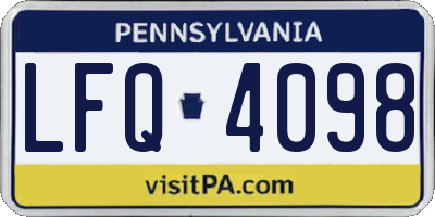 PA license plate LFQ4098