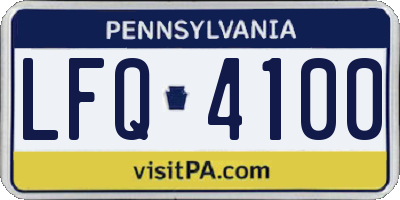 PA license plate LFQ4100