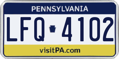 PA license plate LFQ4102
