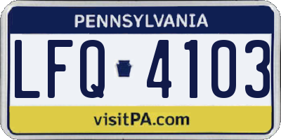 PA license plate LFQ4103