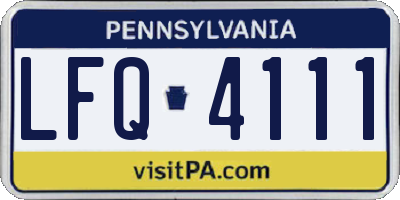 PA license plate LFQ4111