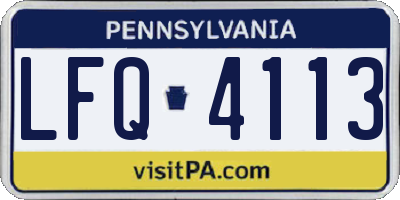 PA license plate LFQ4113