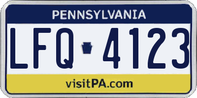 PA license plate LFQ4123