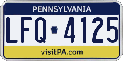PA license plate LFQ4125