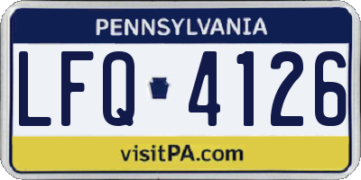 PA license plate LFQ4126