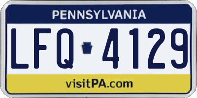 PA license plate LFQ4129