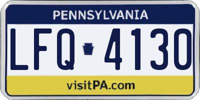 PA license plate LFQ4130