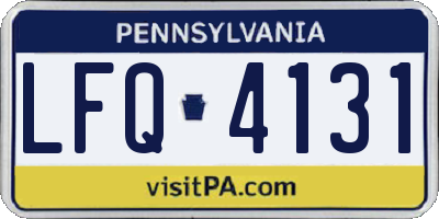 PA license plate LFQ4131