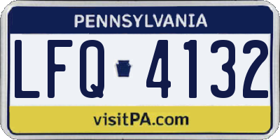 PA license plate LFQ4132