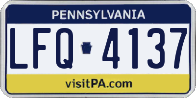 PA license plate LFQ4137