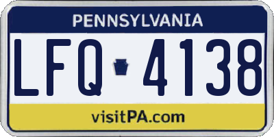 PA license plate LFQ4138