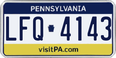 PA license plate LFQ4143