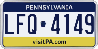 PA license plate LFQ4149