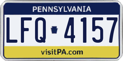 PA license plate LFQ4157
