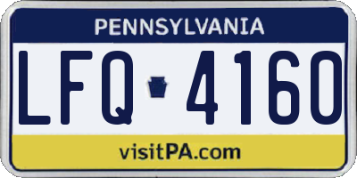PA license plate LFQ4160