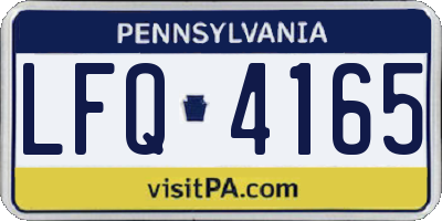 PA license plate LFQ4165