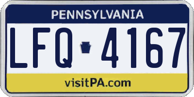 PA license plate LFQ4167