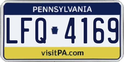 PA license plate LFQ4169