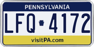 PA license plate LFQ4172