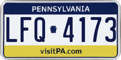 PA license plate LFQ4173