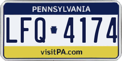 PA license plate LFQ4174
