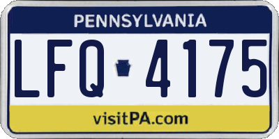 PA license plate LFQ4175