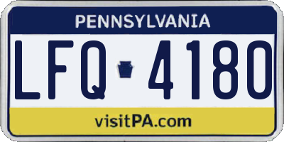 PA license plate LFQ4180