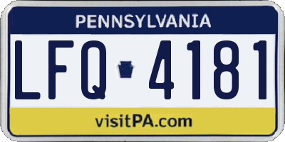 PA license plate LFQ4181