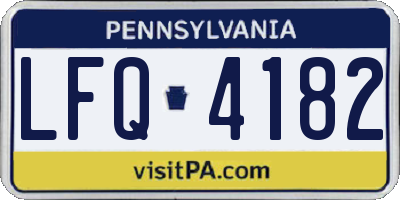 PA license plate LFQ4182