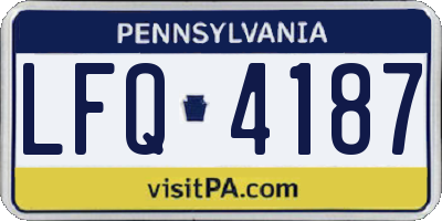 PA license plate LFQ4187