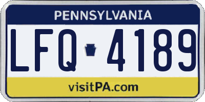 PA license plate LFQ4189