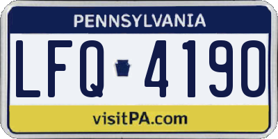 PA license plate LFQ4190