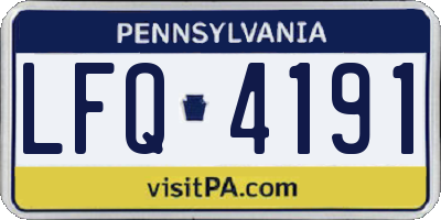 PA license plate LFQ4191