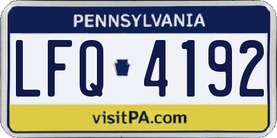 PA license plate LFQ4192