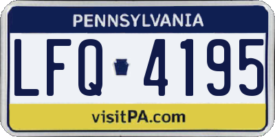 PA license plate LFQ4195